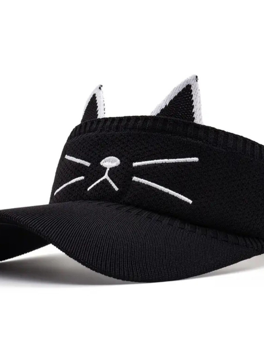 Adult Black Cat Ear Visor Hat